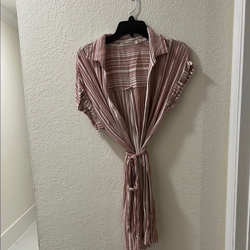 Striped Tie-Front Dress